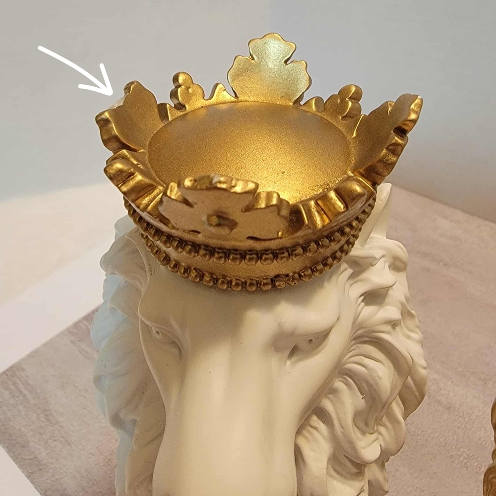 ARTGENIUS Set Of 3 Crowned Lion Statues - Picture 7 of 10